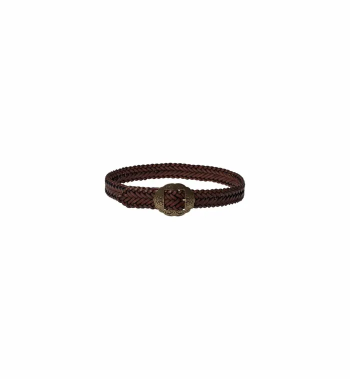 Women Accessories MOS MOSH MMBraided Leather Belt Cognac