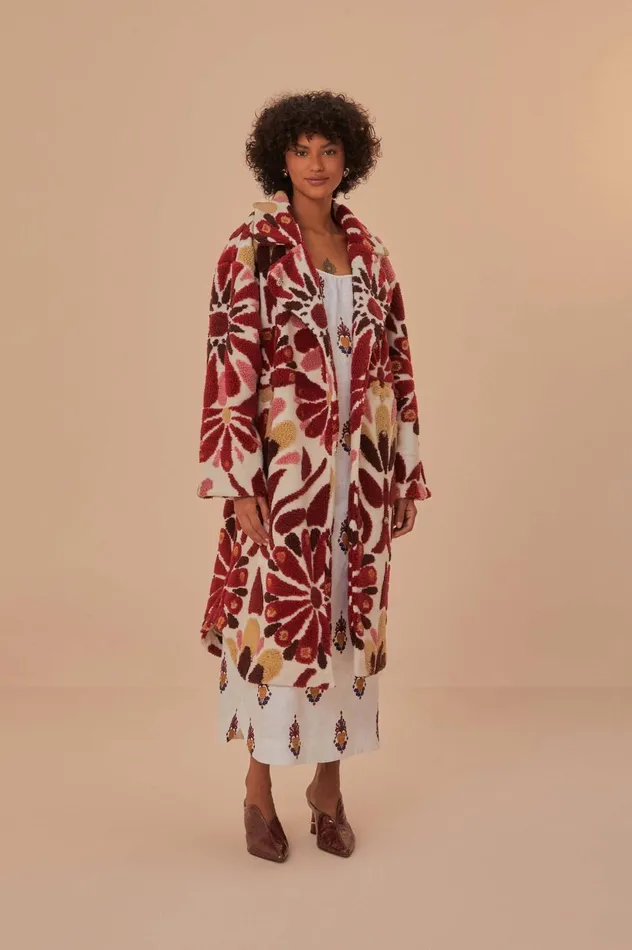 Women Ainika Flowers Fleece Coat Ainika Flowers Offwhite FARM Rio Coats