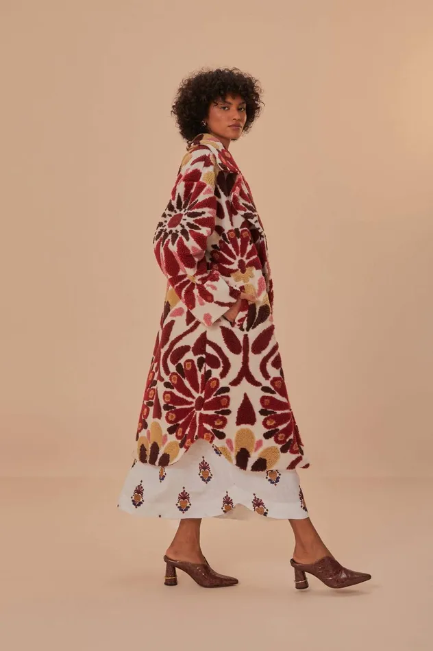 Women Ainika Flowers Fleece Coat Ainika Flowers Offwhite FARM Rio Coats