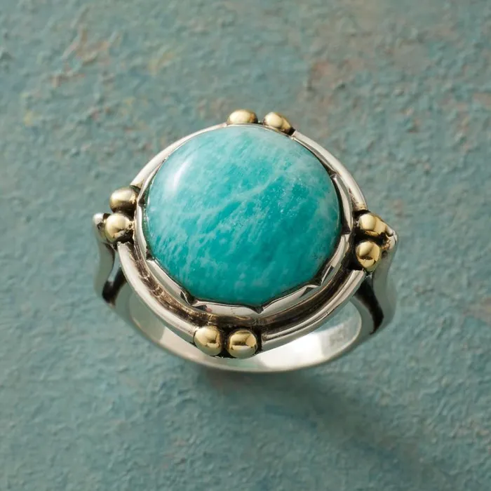 Women Amazonite Dome Ring Sundance Catalog Rings