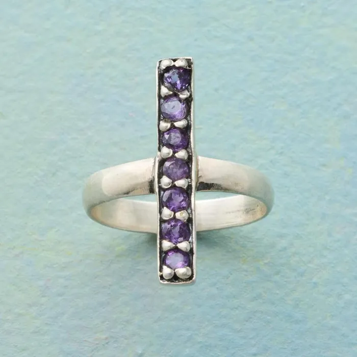 Women Amethyst Column Ring Sundance Catalog Rings