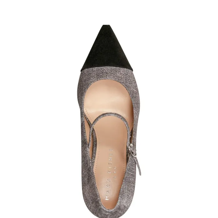 Women Anellie Cap Toe Dress Pump Light Grey Suede Marc Fisher Heels and Pumps