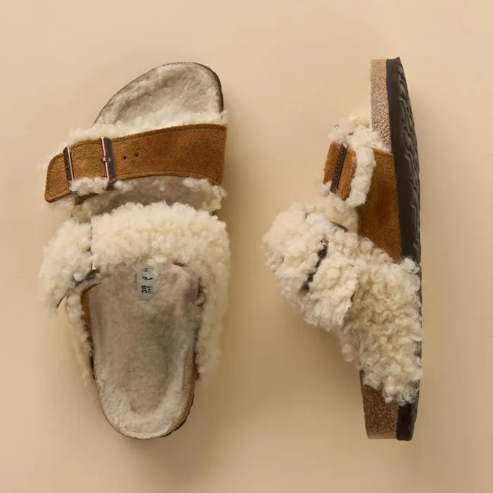 Women Arizona Shearling Teddy Sandals Mink Sundance Catalog Sandals