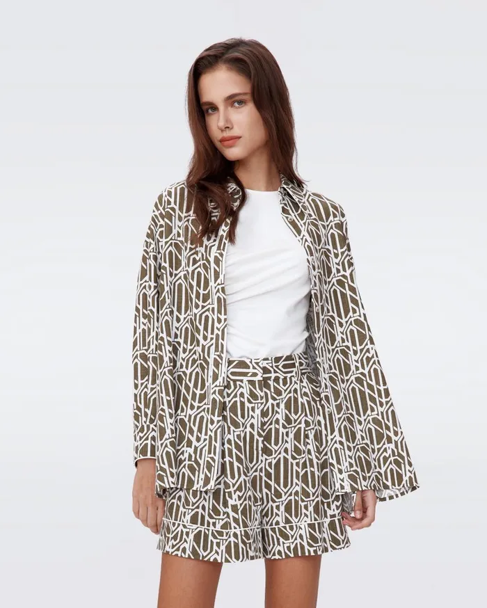 Women Artemis Top Infinite Geo Khaki DVF Tops