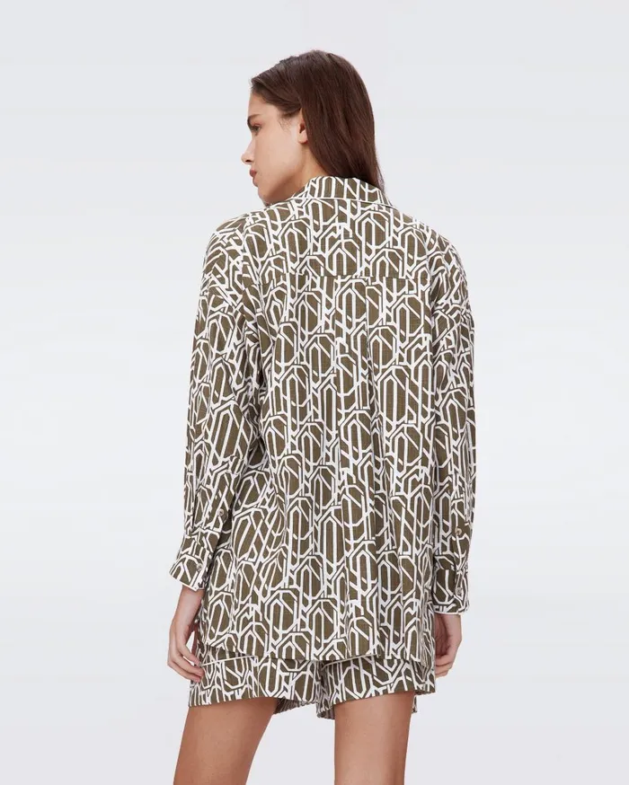 Women Artemis Top Infinite Geo Khaki DVF Tops