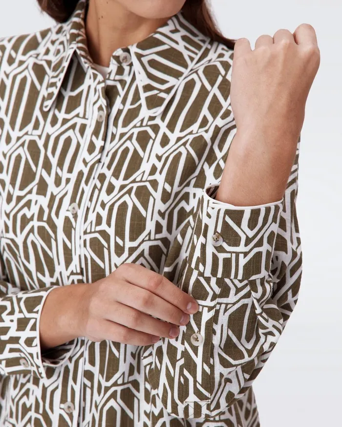 Women Artemis Top Infinite Geo Khaki DVF Tops