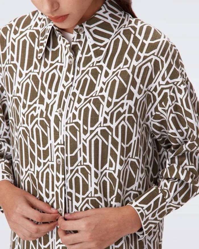 Women Artemis Top Infinite Geo Khaki DVF Tops