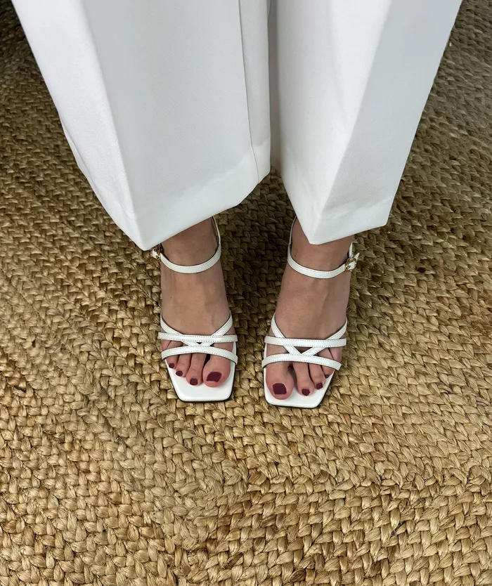 Women Aruba White 8211 Heeled Sandals Pedro Miralles