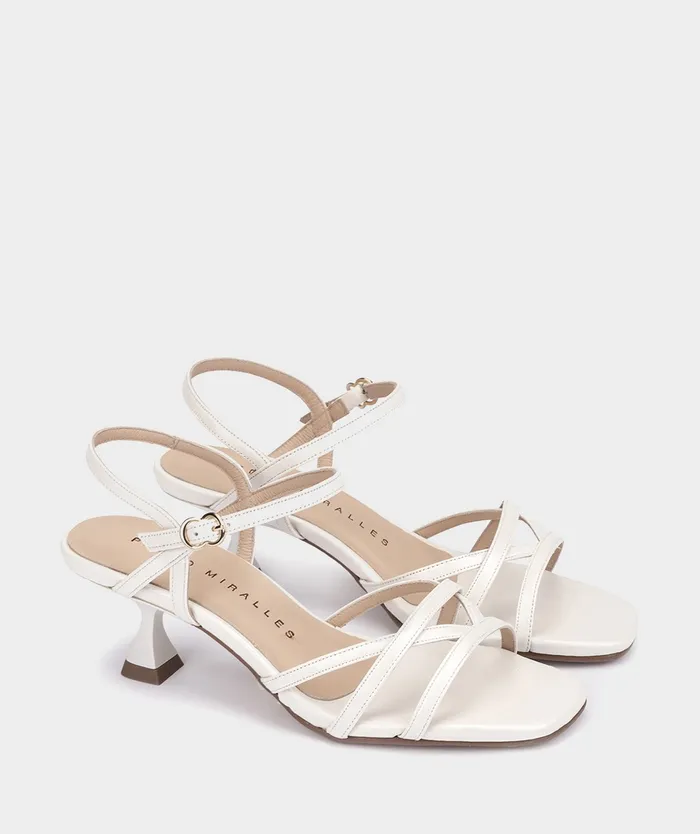 Women Aruba White 8211 Heeled Sandals Pedro Miralles