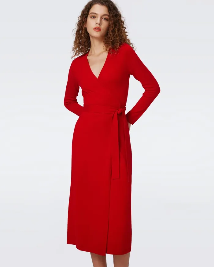 Women Astrid WoolCashmere Wrap Dress Akane DVF Dresses