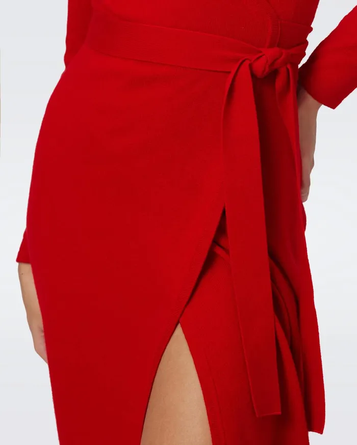 Women Astrid WoolCashmere Wrap Dress Akane DVF Dresses