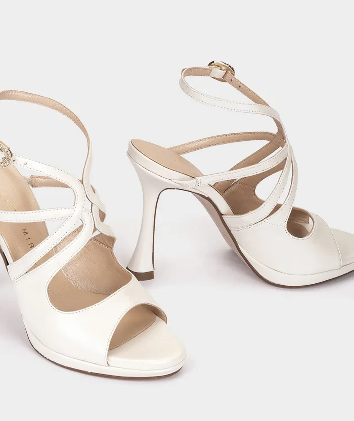 Women Atrani White 8211 Heeled Sandals Pedro Miralles