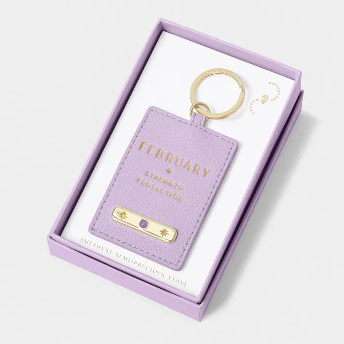 Women Birthstone Collection Katie Loxton February Birthstone Keyring In Lilac