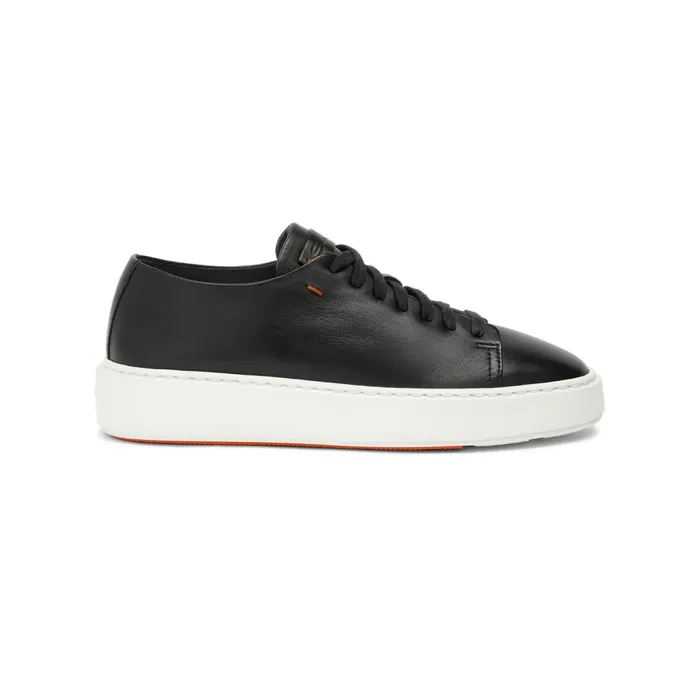 Women Black Leather Sneaker Santoni Sneakers