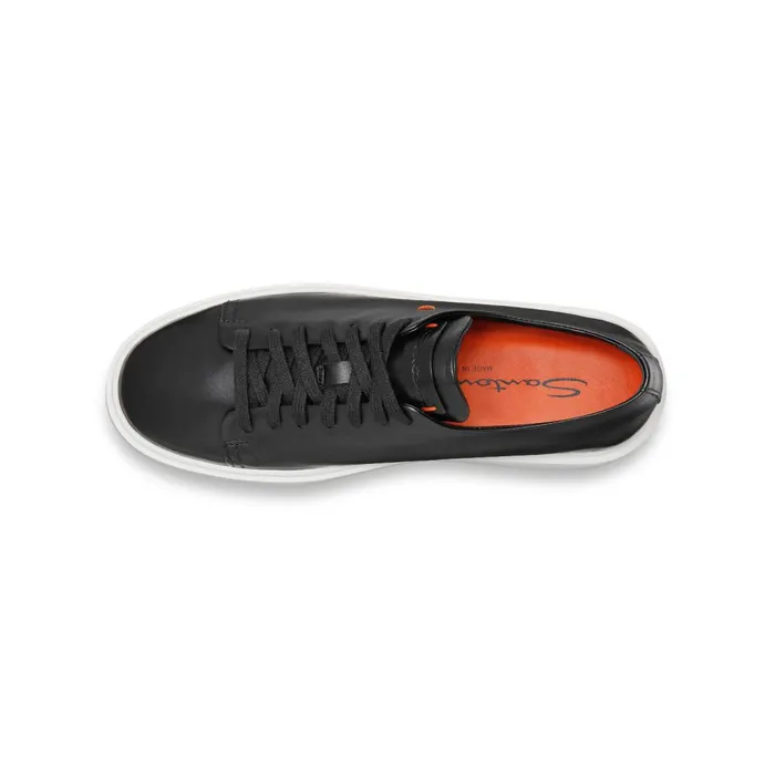 Women Black Leather Sneaker Santoni Sneakers