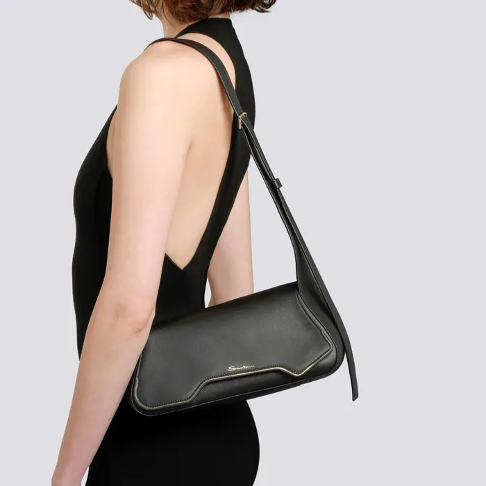 Women Black Leather Thepluto Bag Santoni Bags