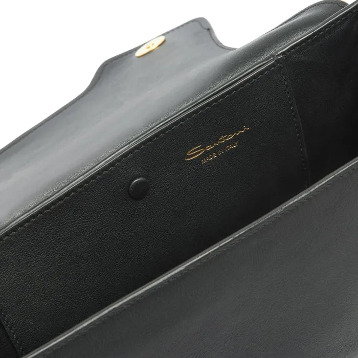 Women Black Leather Thepluto Bag Santoni Bags