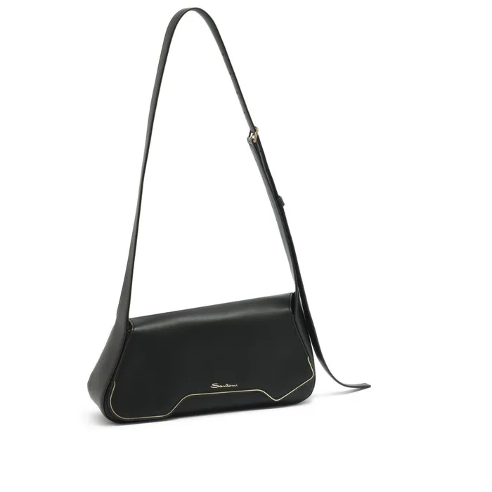 Women Black Leather Thepluto Bag Santoni Bags