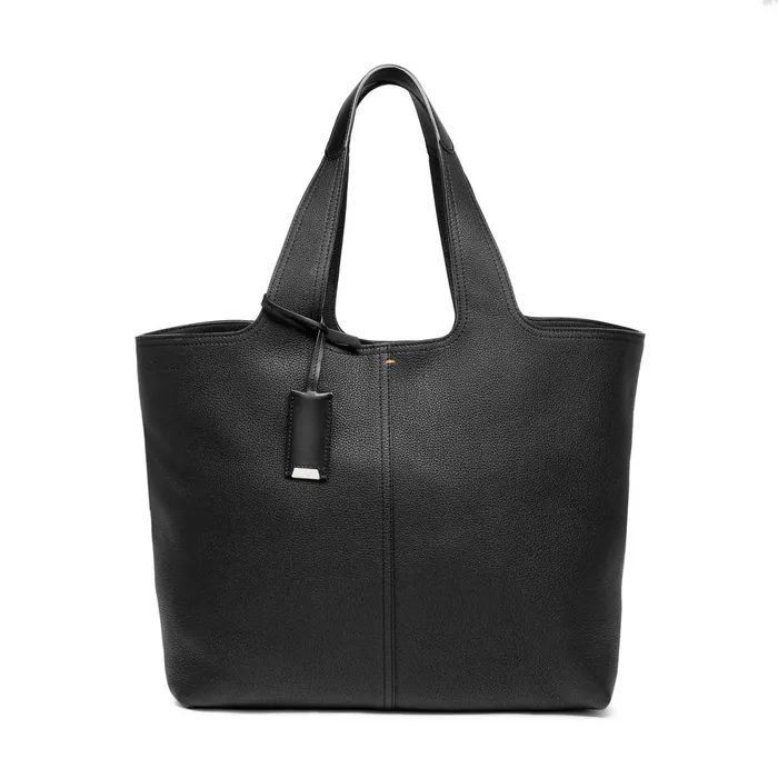 Women Black Tumbled Leather Shoulder Bag Santoni Bags