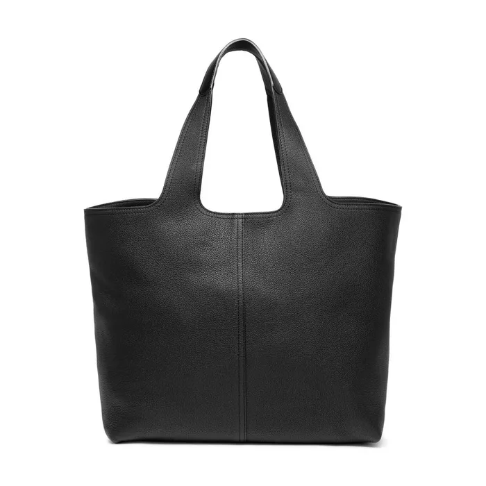 Women Black Tumbled Leather Shoulder Bag Santoni Bags
