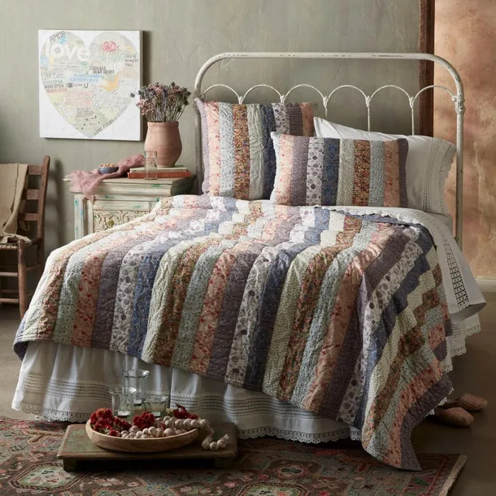 Women Blooming Fields Quilt Sundance Catalog Bedding and Bath