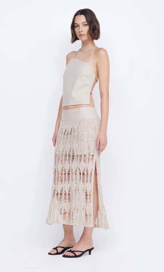 Women Bottoms Bec Bridge LYRA SPLIT MIDI SKIRT Bone
