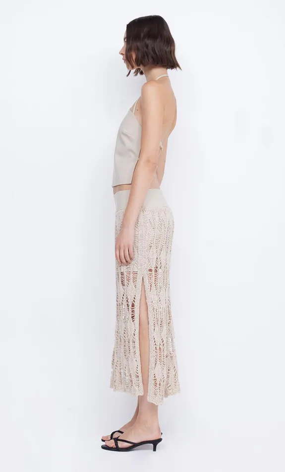 Women Bottoms Bec Bridge LYRA SPLIT MIDI SKIRT Bone