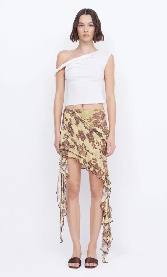 Women Bottoms Bec Bridge MALIBU BAY FRILL SKIRT Citrus Plum Floral