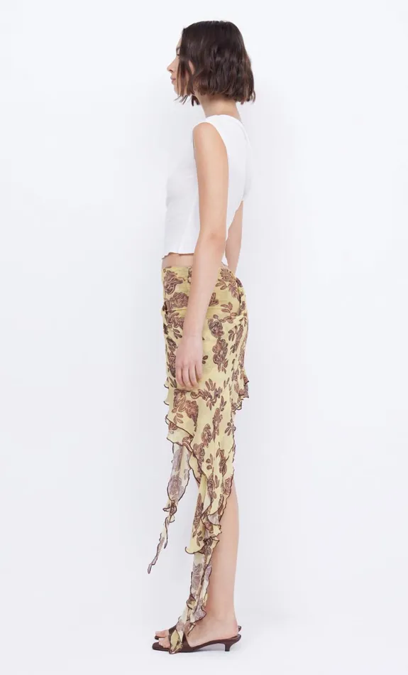 Women Bottoms Bec Bridge MALIBU BAY FRILL SKIRT Citrus Plum Floral