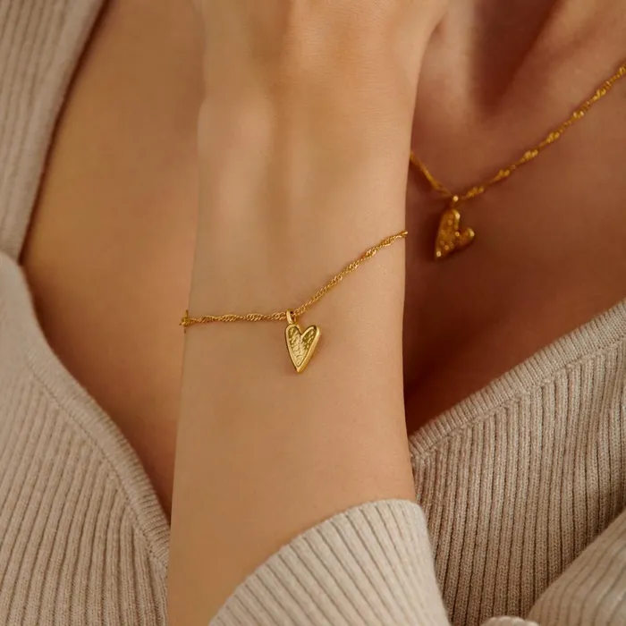 Women Bracelets and Rings Katie Loxton Friendship039 Waterproof Gold Heart Bracelet