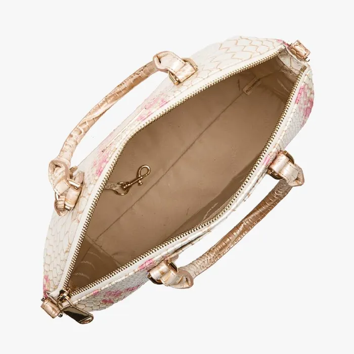 Women Brahmin Satchels Duxbury Satchel Apricot Rose Valentia