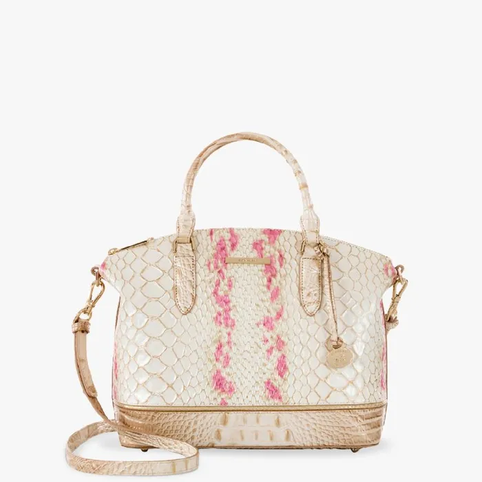 Women Brahmin Satchels Duxbury Satchel Apricot Rose Valentia
