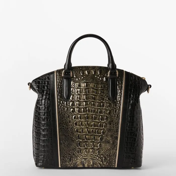 Women Brahmin Satchels Large Duxbury Satchel Onyx Sarastro