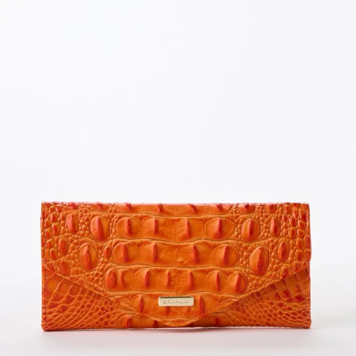 Women Brahmin Wallets and Wristlets Veronica Mandarin Orange Melbourne
