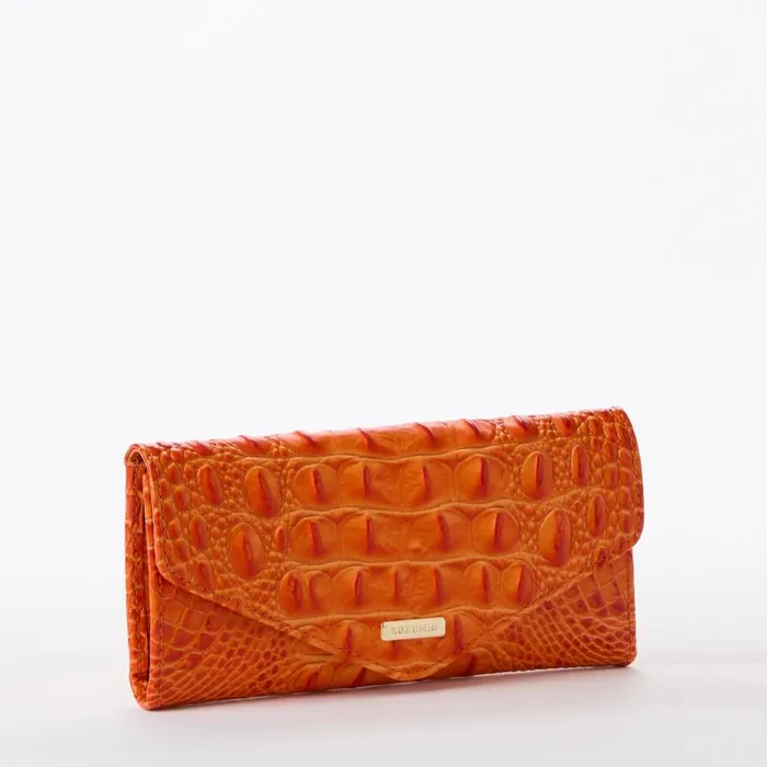 Women Brahmin Wallets and Wristlets Veronica Mandarin Orange Melbourne