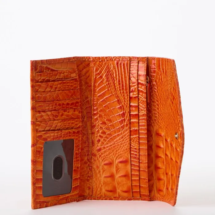 Women Brahmin Wallets and Wristlets Veronica Mandarin Orange Melbourne
