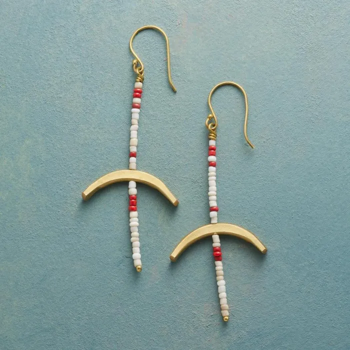 Women Brass Bow Earrings Sundance Catalog Earrings