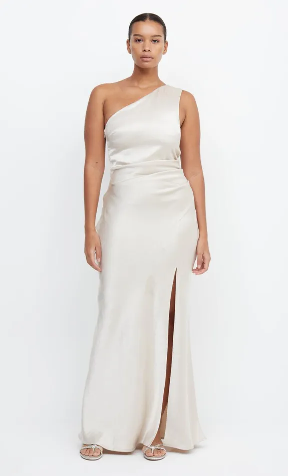 Women Bridesmaids Bec Bridge THE DREAMER ASYM DRESS Sand