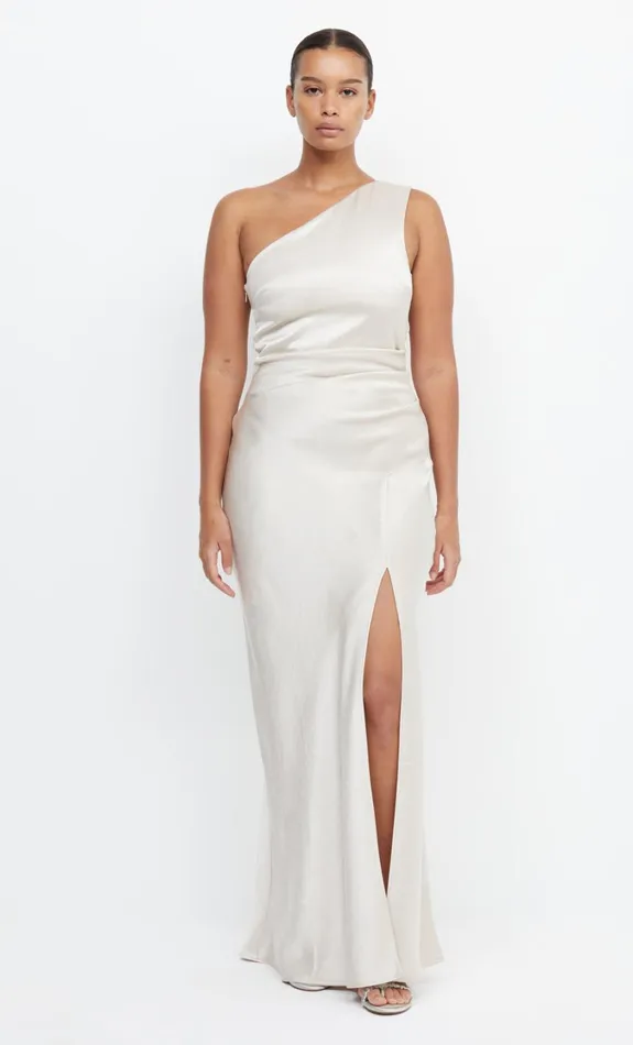 Women Bridesmaids Bec Bridge THE DREAMER ASYM DRESS Sand