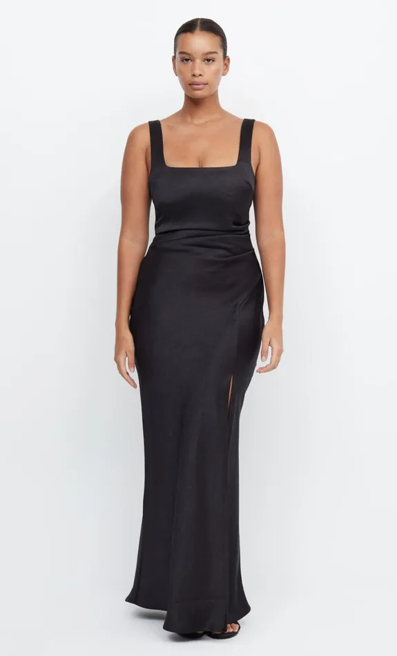 Women Bridesmaids Bec Bridge THE DREAMER SQUARE NECK DRESS Black