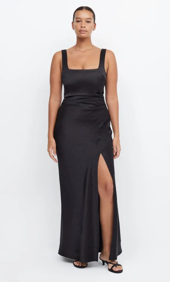 Women Bridesmaids Bec Bridge THE DREAMER SQUARE NECK DRESS Black