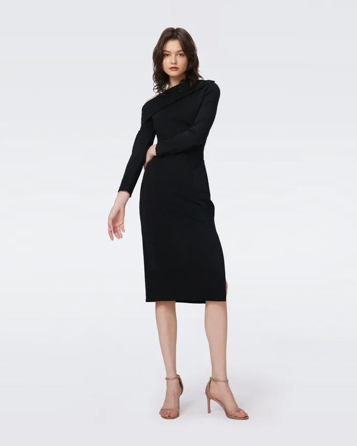 Women Buffy Dress Black DVF Dresses
