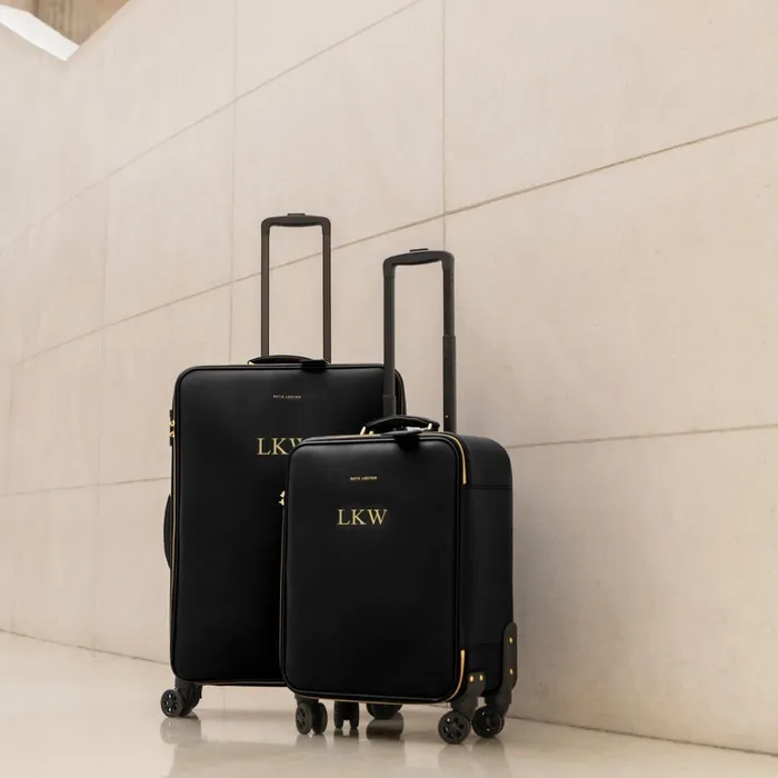 Women Cabin Bags and Suitcases Katie Loxton Personalised Cabin Suitcase In Black