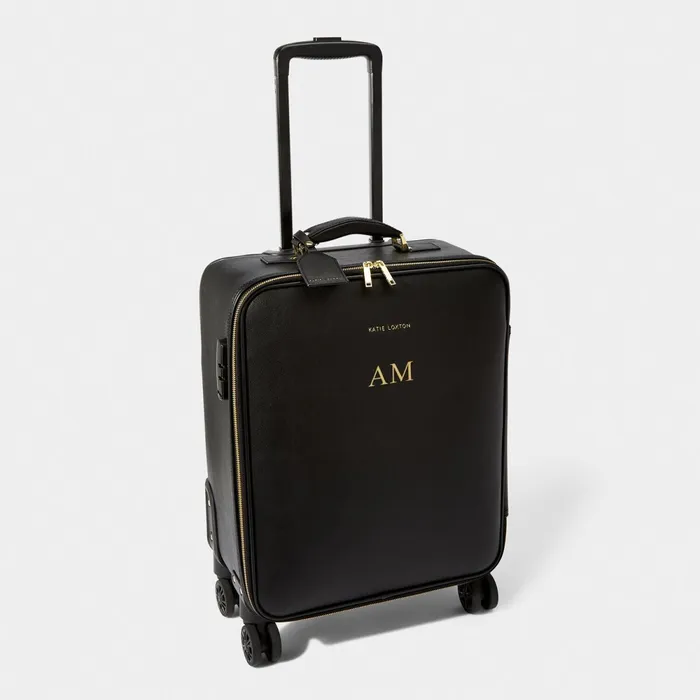 Women Cabin Bags and Suitcases Katie Loxton Personalised Cabin Suitcase In Black