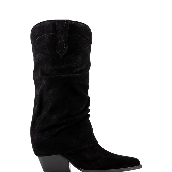 Women Calysta Block Heel Pointy Toe Boot Black Marc Fisher Boots