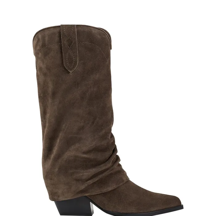 Women Calysta Block Heel Pointy Toe Boot Dark Green Marc Fisher Boots