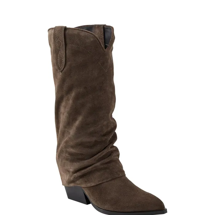 Women Calysta Block Heel Pointy Toe Boot Dark Green Marc Fisher Boots
