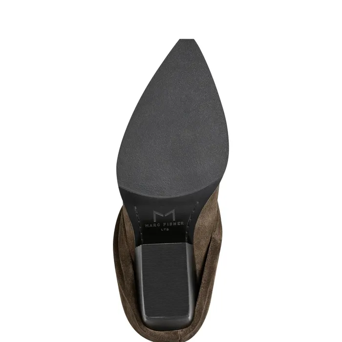 Women Calysta Block Heel Pointy Toe Boot Dark Green Marc Fisher Boots