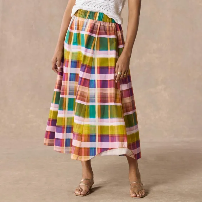 Women Cambrie Motion Skirt Madras Sundance Catalog Skirts