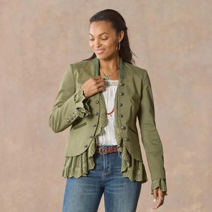 Women Caroline Ruffle Jacket Petite Chive Sundance Catalog Petite Styles Women Caroline Ruffle Jacket Petite Chive Sundance Catalog Petite Styles